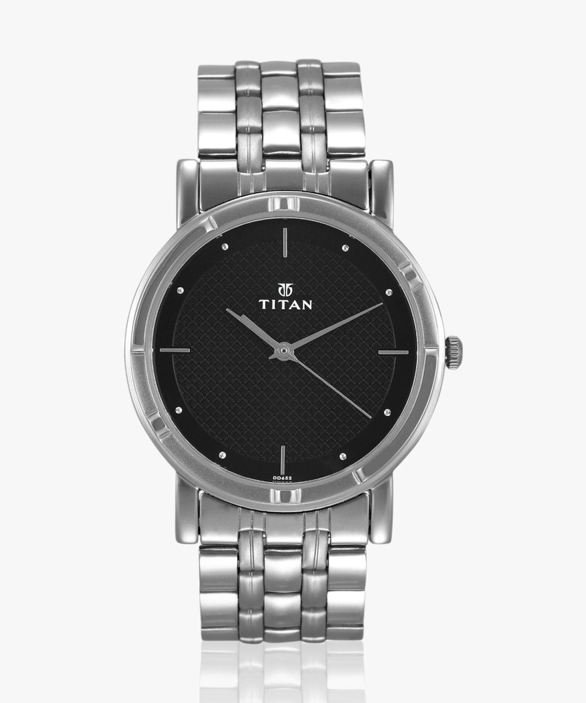 Titan Karishma Titan Workwear Black Dial Silver StainleStainless Steels Steel Strap Analog Watch  - For Men