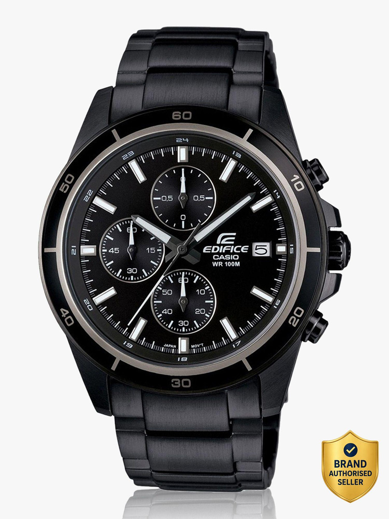 CASIO EFR-526BK-1A1VUDF Edifice Black Dial Black Stainless Steel Band Analog Watch  - For Men