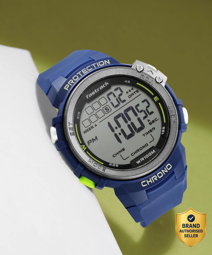 Fastrack 38068PP02 Fastrack Streetwear Digital Dial Blue Silicone Strap Digital Watch  - For Men