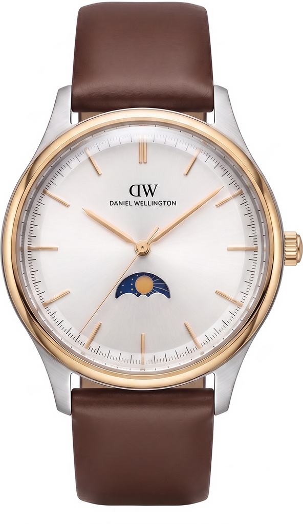 DANIEL WELLINGTON P3H & Moon-Phase, White Dial Analog Watch  - For Men