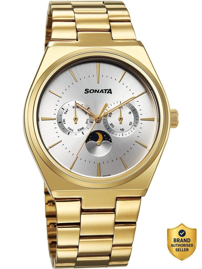 sonata festive 2 0 quartz silver round dial men s watch analog men