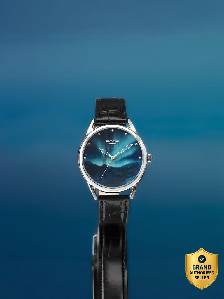 SONATA Poze 8 Sonata Northern Lights inspired Poze With Blue Dial Analog Watch  - For Men & Women
