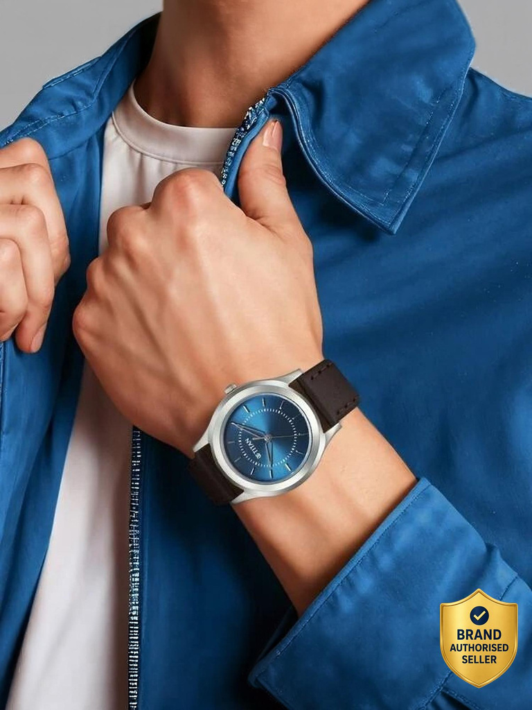 Titan Karishma Zing Karishma Zing Analog Blue Dial Brown Leather Strap Watch for Men Analog Watch  - For Men
