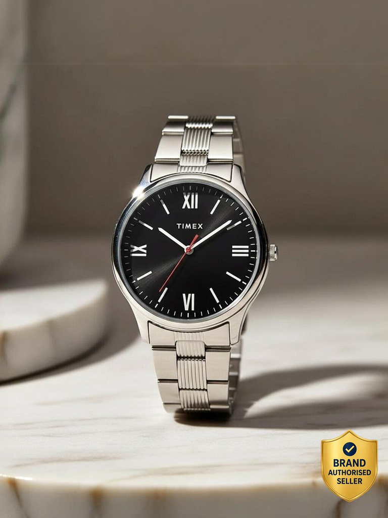 TIMEX Round 39mm Black Dial Analog Watch  - For Men