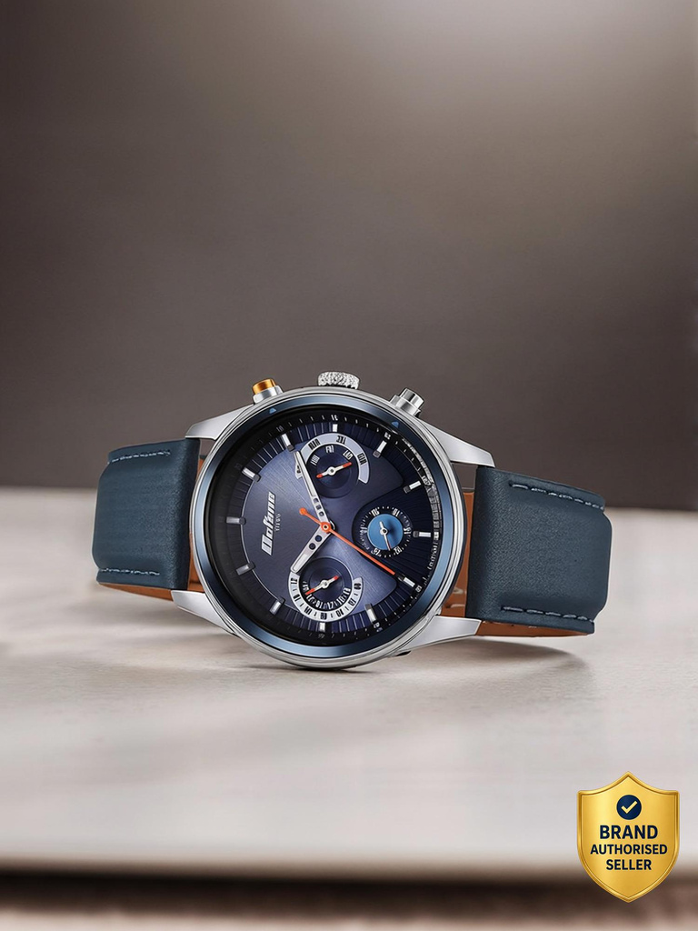 Titan Titan Octane Multifunction Blue Dial Blue Leather Strap Analog Watch  - For Men