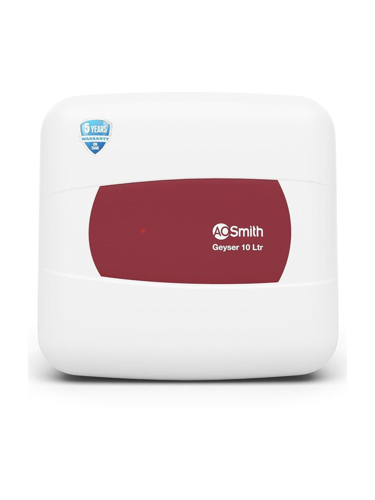 10 L Storage Water Geyser | 2kW | Vertical | Designed for high rise buildings with 8 bar pressure rating | Longer life in hard water conditions with Blue Diamond glass lined tank | BEE 5-star rating for superior energy efficiency and power savings (HSE-SHS-010, White) (White)