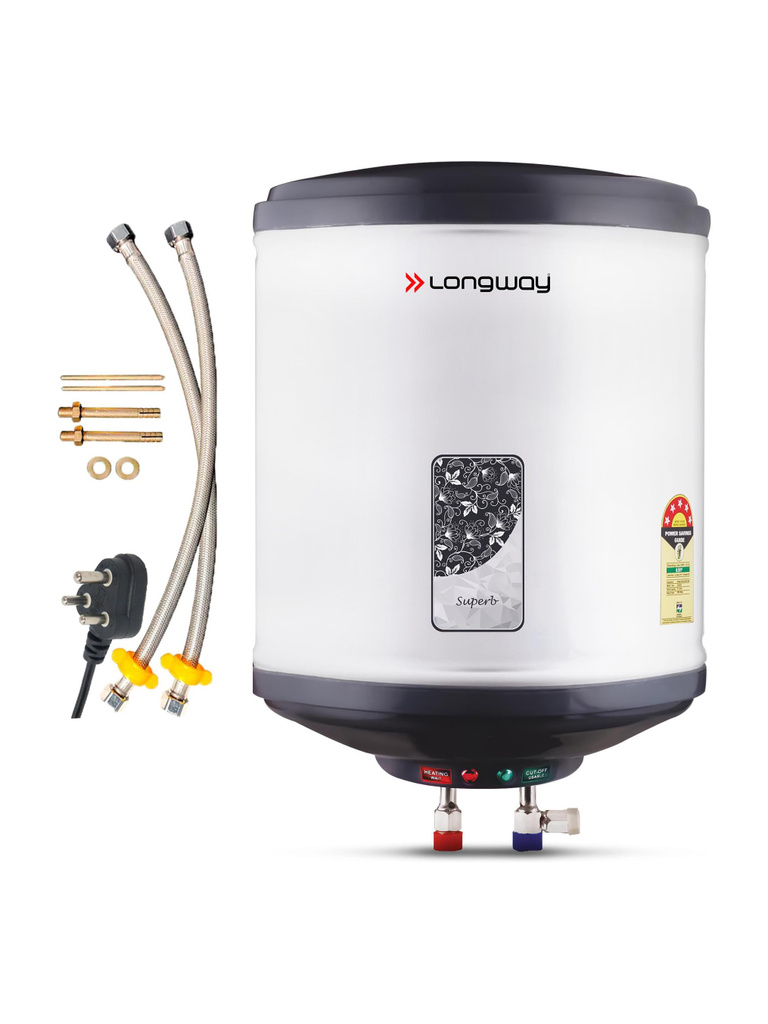 Longway Superb 25 L Storage Water Geyser 5 Star BEE Energy Rating | SS Tank with Anti-Rust Coating | Multi Safety