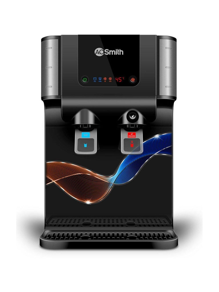 AO Smith Z9 Pro (Black) 10 L RO + Minerals Water Purifier | Hot + Normal Water| Baby-Safe Water with 8 Stage Purification| One Touch Dispensing| Wall Mount + Table Top Placement| Suitable for all - Borewell, Tanker, Municipality Water