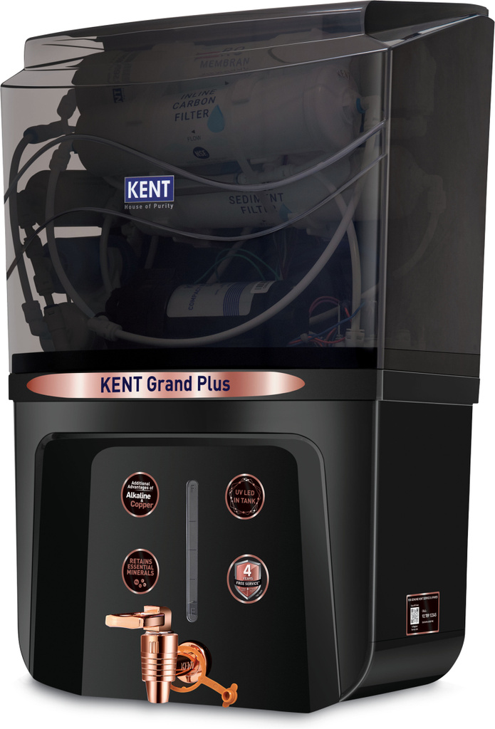 kent grand plus 9 l ro uv uf tds control tank water purifier 0001 micron membrane isi marked auto flush feature 9l 20 lph ideal borewell tanker municipal