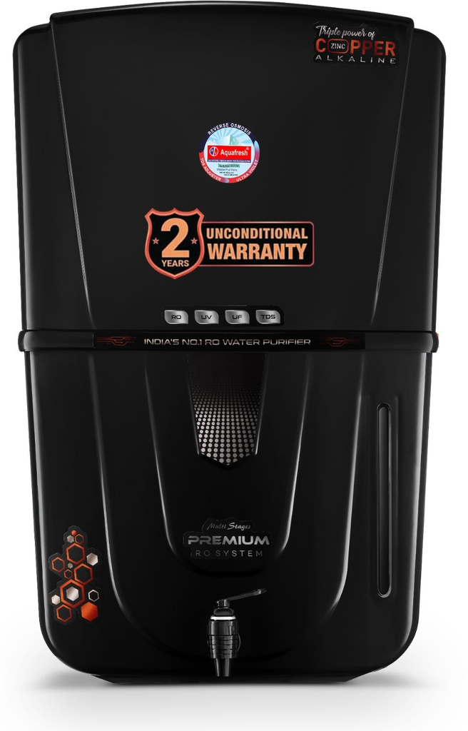 Aqua Fresh Ultra Pro | BIS ISI Certified | 2 Year Unconditional Warranty | Black 18 L RO + UV + UF + Copper + Alkaline + Minerals Water Purifier