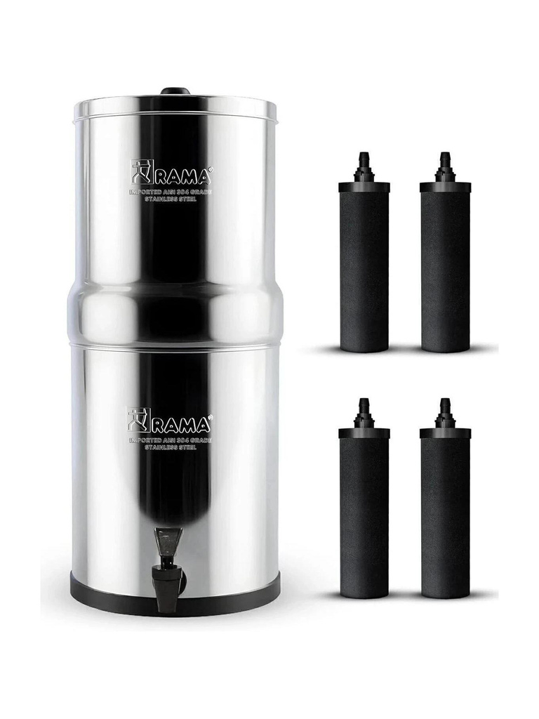 32-Litre Storage Includes 4 Carbon Candles and Plastic 32 L Gravity Based Water Purifier (Silver)