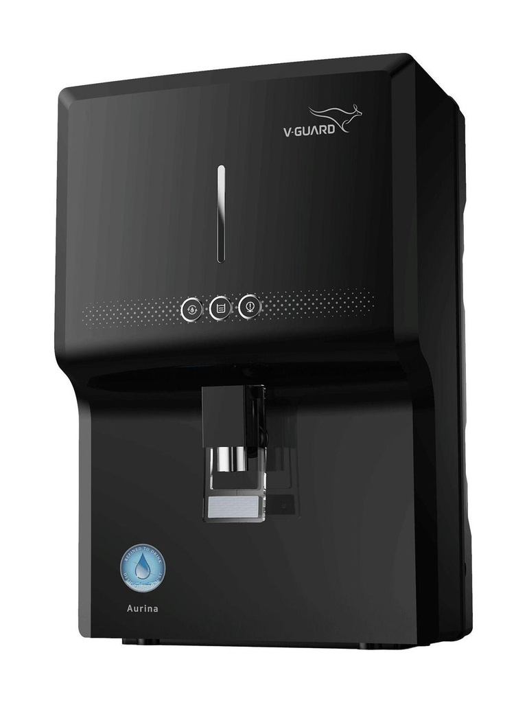 Aurina RO UF 7 L RO + UF + Minerals Water Purifier | DuoGuard Anti-microbial filter | 1 Year True Unconditional Warranty, 1 Free Service Visit with DuoGuard Replacement | BIS Approved High 40% Water Recovery | 7 Stages | Retains Minerals (Black)
