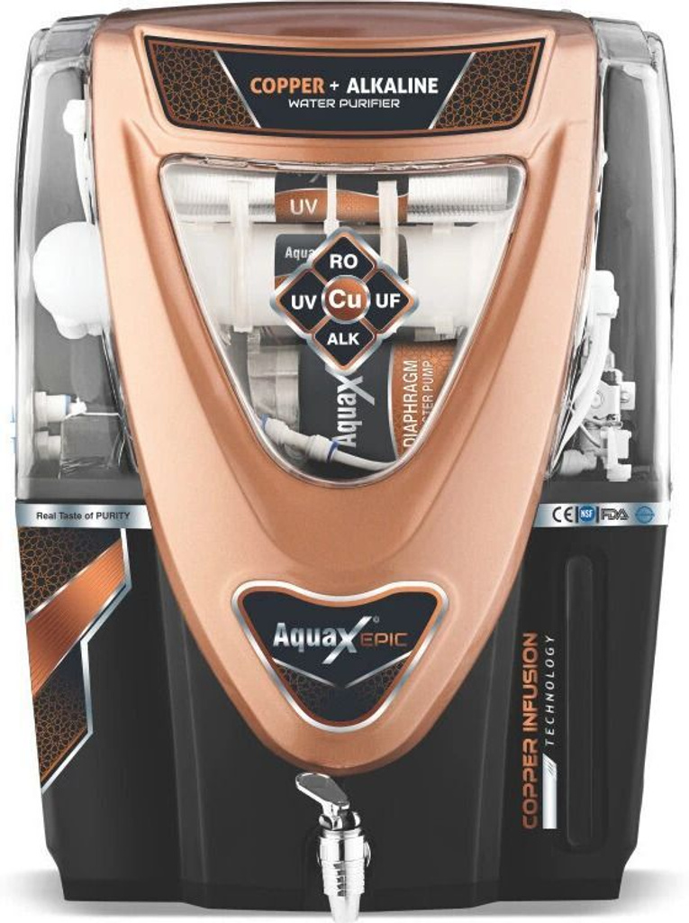 aquagrand epic black copper model water purifier home office 1 year warranty 12 l ro uv uf minerals