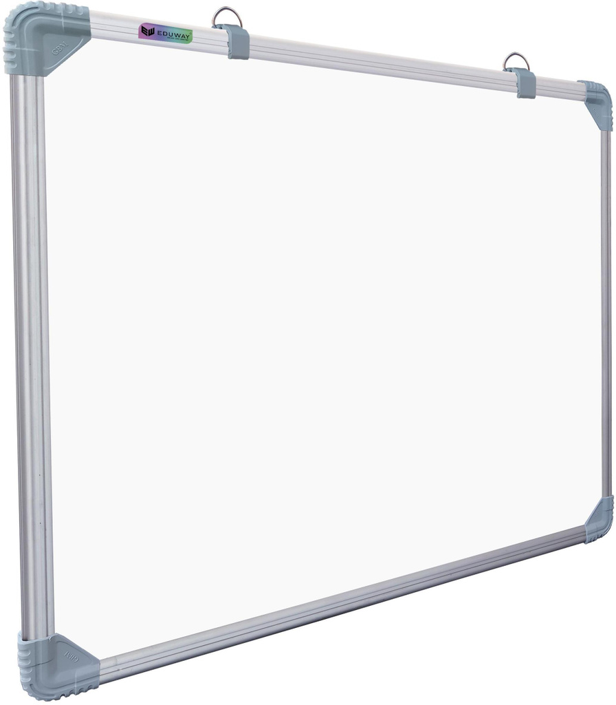 eduway non magnetic 2x2 feet double sided whiteboard chalkboard front dry erase marker board reverse green chalk glossy surface robust aluminum frame 59x59 cms whiteboards