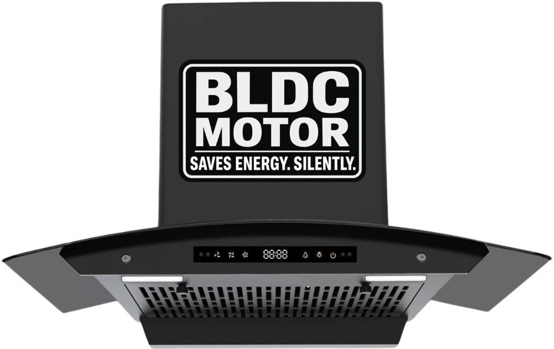 Kenstar Breath Pro 90 1400 CMH 90 cm BLDC Motor Curved Glass Filterless 3 Speed Motion Sensor with Touch Controls Powerful Suction Outer Oil Collector