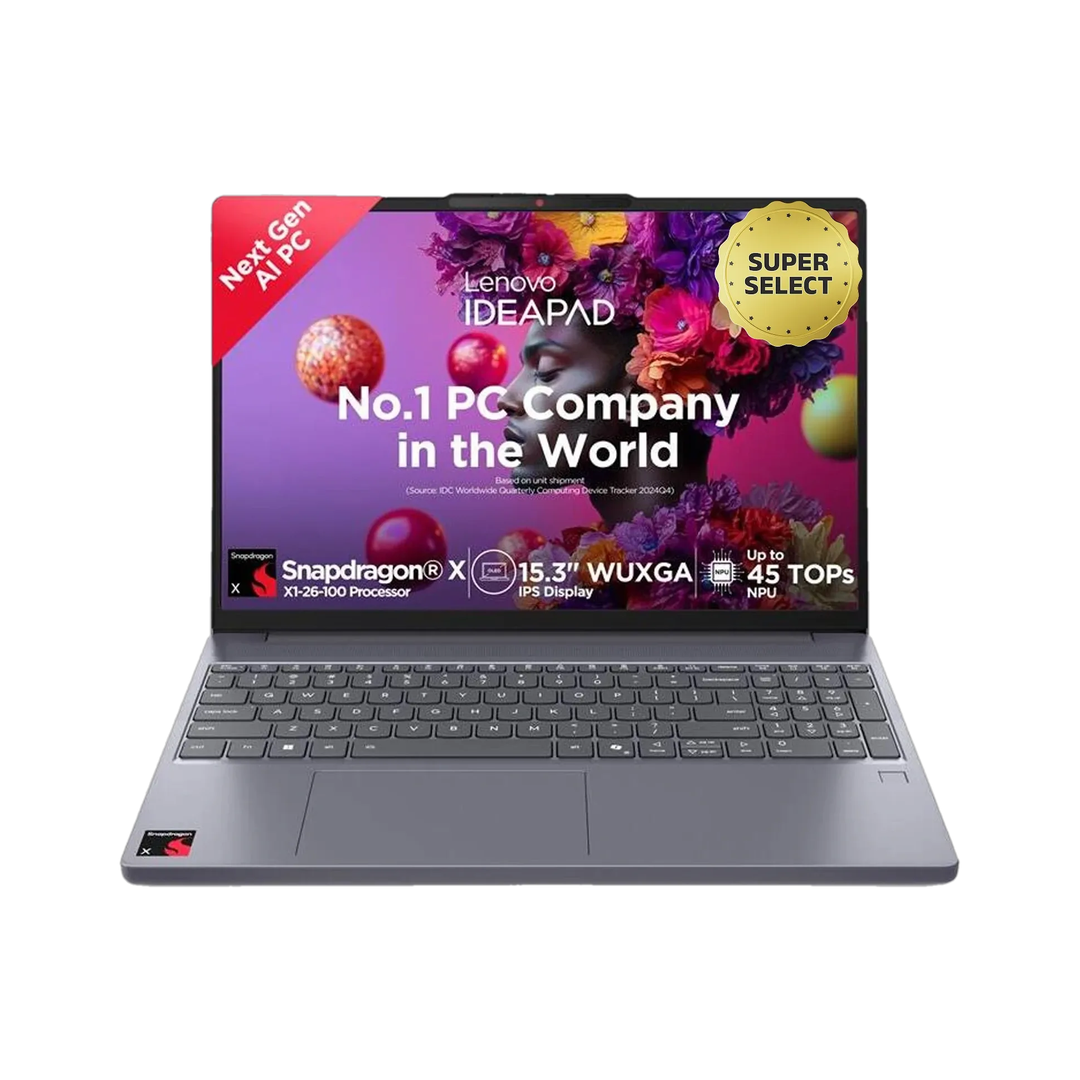 Lenovo IdeaPad Slim 3 Next Gen AI PC WUXGA IPS Copilot + PC with 1Yr ADP Snapdragon X - (16 GB/512 GB SSD/Windows 11 Home) 15Q8X10 Thin and Light Lapt