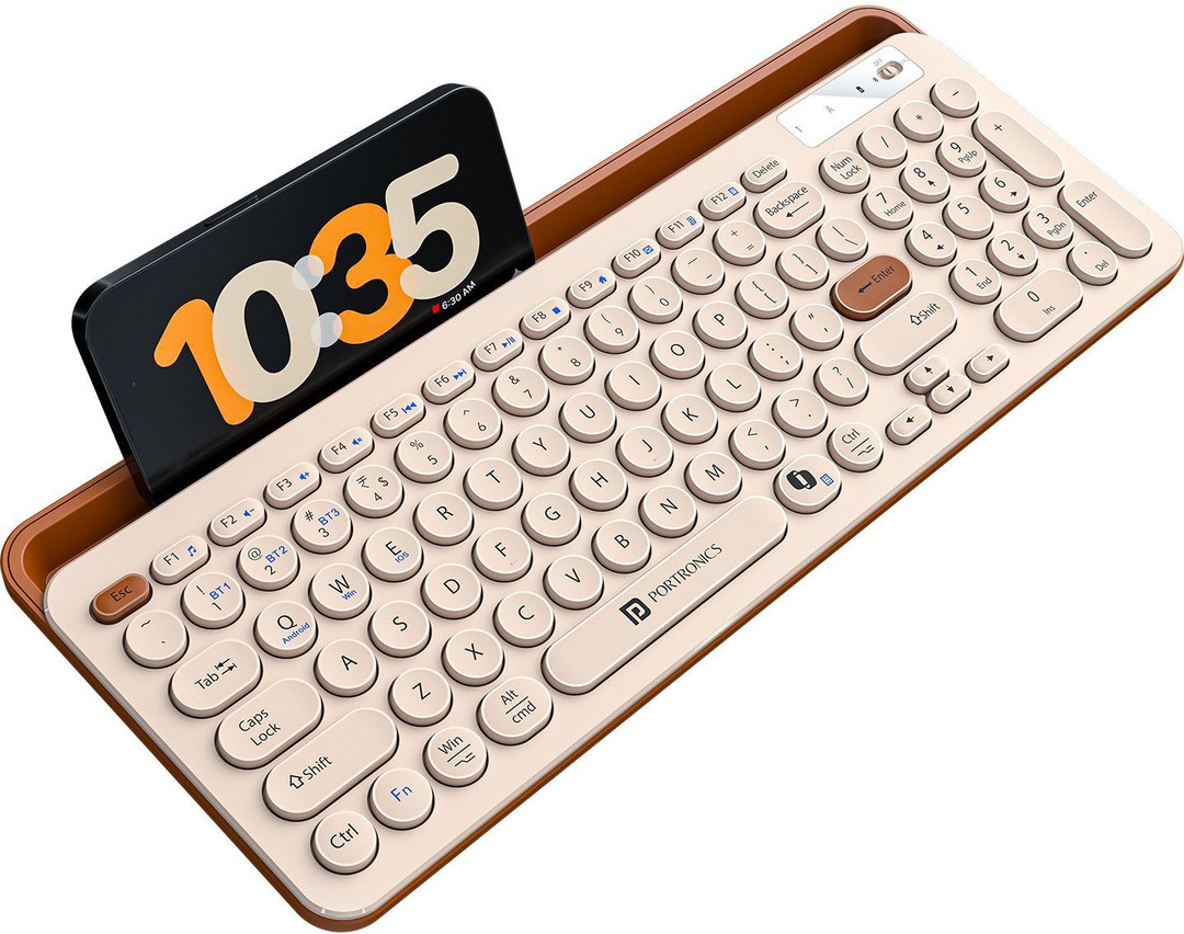 Portronics Bubble 3.0 Wireless Bluetooth Rechargeable Keyboard,Dual Height Adjustment Bluetooth, Wireless Standard Laptop Keyboard Compatible with Lap