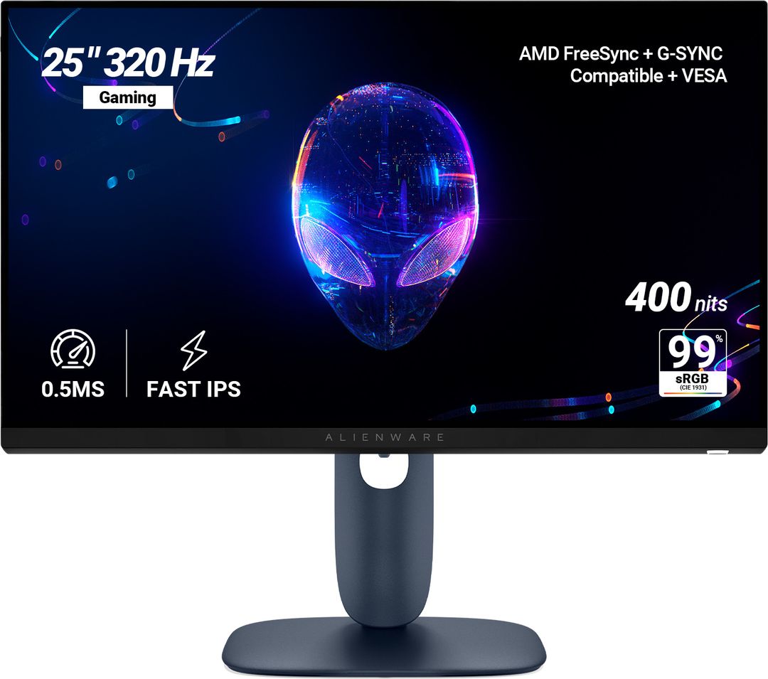 DELL Alienware Series 63.5 cm (25 inch) Full HD LED Backlit IPS Panel with AMD FreeSync Premium, 2 HDMI, DP1.4, USB 5Gbps 3 Ergonomic, 1000:1 Contrast