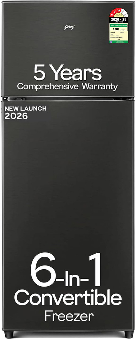 Godrej 244 L Frost Free Double Door 3 Star Refrigerator  with AI Powered 6-in-1 Freezer Convertible 30 Days Farm Freshness 95%+ Food Surface Disinfect