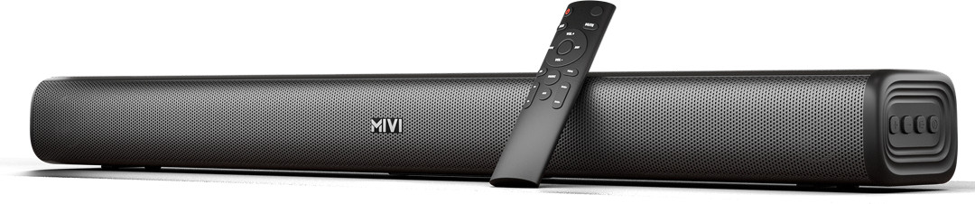 Mivi Fort Sonic 100 Soundbar, 2.2 Channel, Multi-Input & EQ Modes, BT v5.3 100 W Bluetooth Soundbar Black, 2.2 Channel