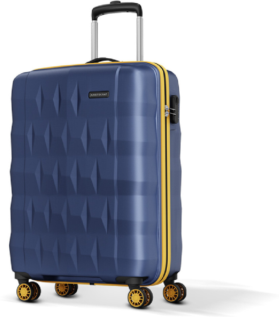 एरिस्टोक्रेट Comet Cabin Trolley Bag 56cm, Small Hard Luggage, 8-Wheel Suitcase केबिन सूटकेस - 22 inch नीला