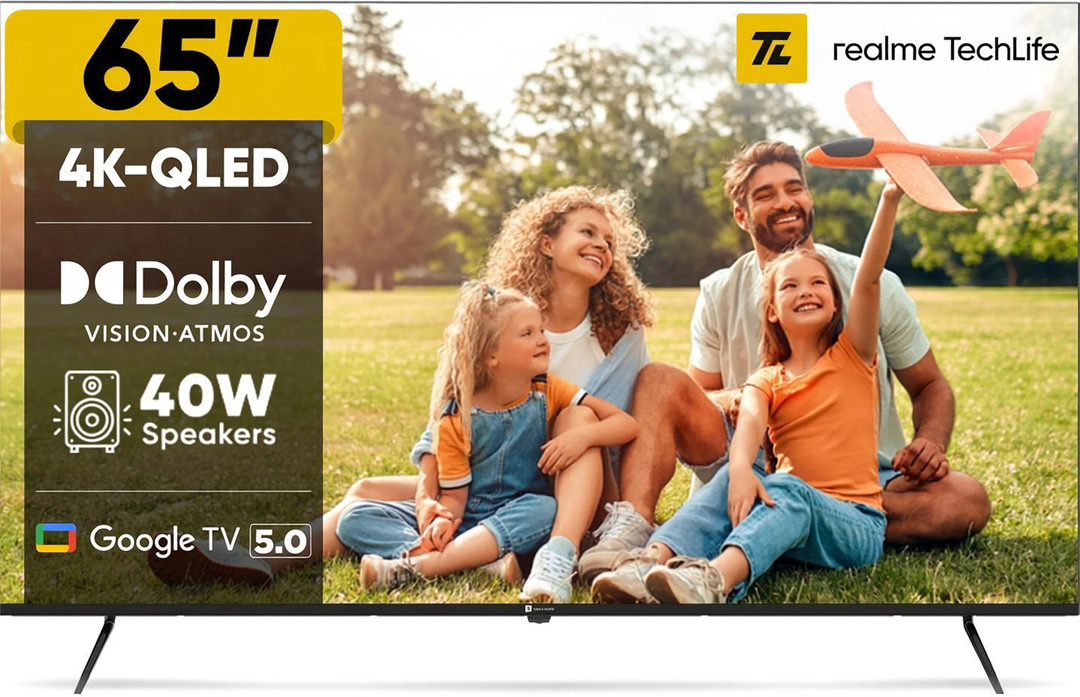 realme TechLife 164 cm (65 inch) QLED Ultra HD (4K) Smart Google TV 65UHDGQRDDVQ