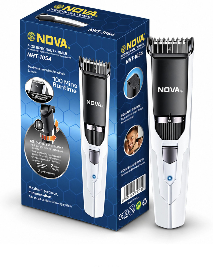NOVA NHT 1054 Trimmer 100 min  Runtime 40 Length Settings White, Black
