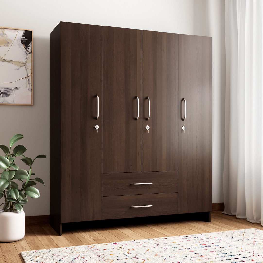 Crystal Furnitech Aspire Engineered Wood 4 Door Wardrobe Price In