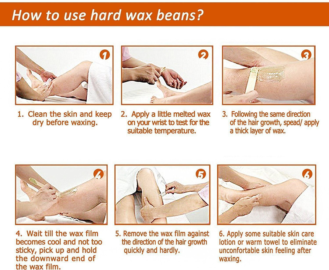 K2square Hot Film Hard Wax Beads Waxing Hair Removal Beans Wax