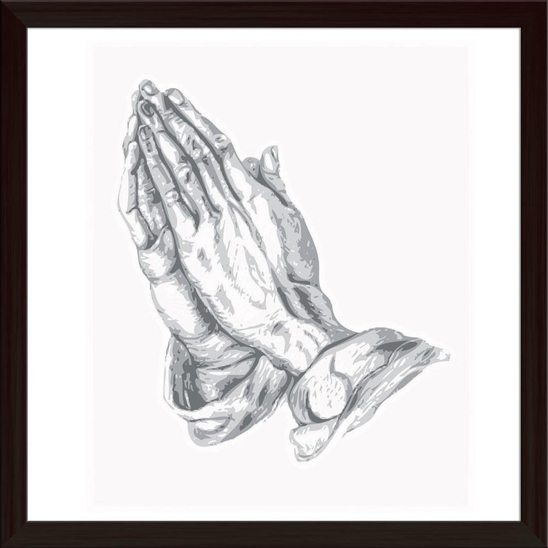 Artzfolio Praying Hands Framed Wall Art Painting Print Canvas 12