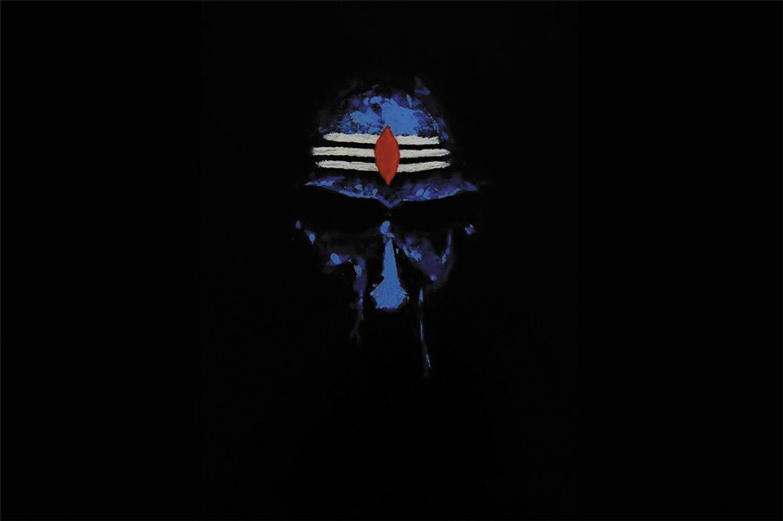 Lord Shiva Blue Colour Painting Of Face Poster Paper Print