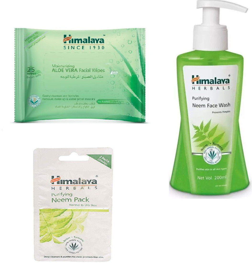 Himalaya Aloe Vera Facial Wipes Purifying Neem Face Wash Purifying Neem Pack Price In India Buy Himalaya Aloe Vera Facial Wipes Purifying Neem Face Wash Purifying Neem Pack Online At Flipkart Com
