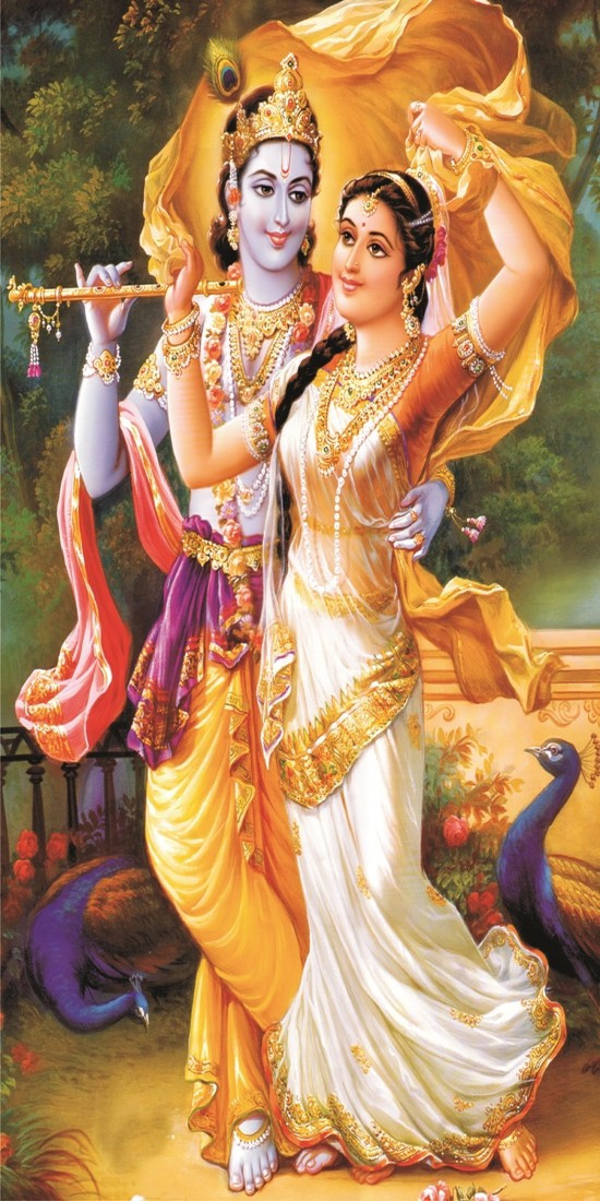Printed Radha Krishna Size 2ft 4ft Wall Art Picture