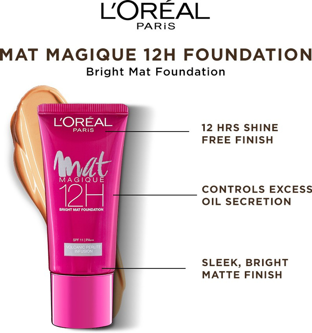 L Oreal Paris Mat Magique 12h Bright Mat Foundation Price In India Buy L Oreal Paris Mat Magique 12h Bright Mat Foundation Online In India Reviews Ratings Features Flipkart Com