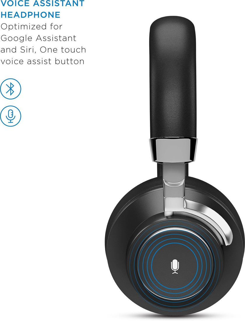soundlogic voice assistant wireless stereo headphone bluetooth headset with mic
