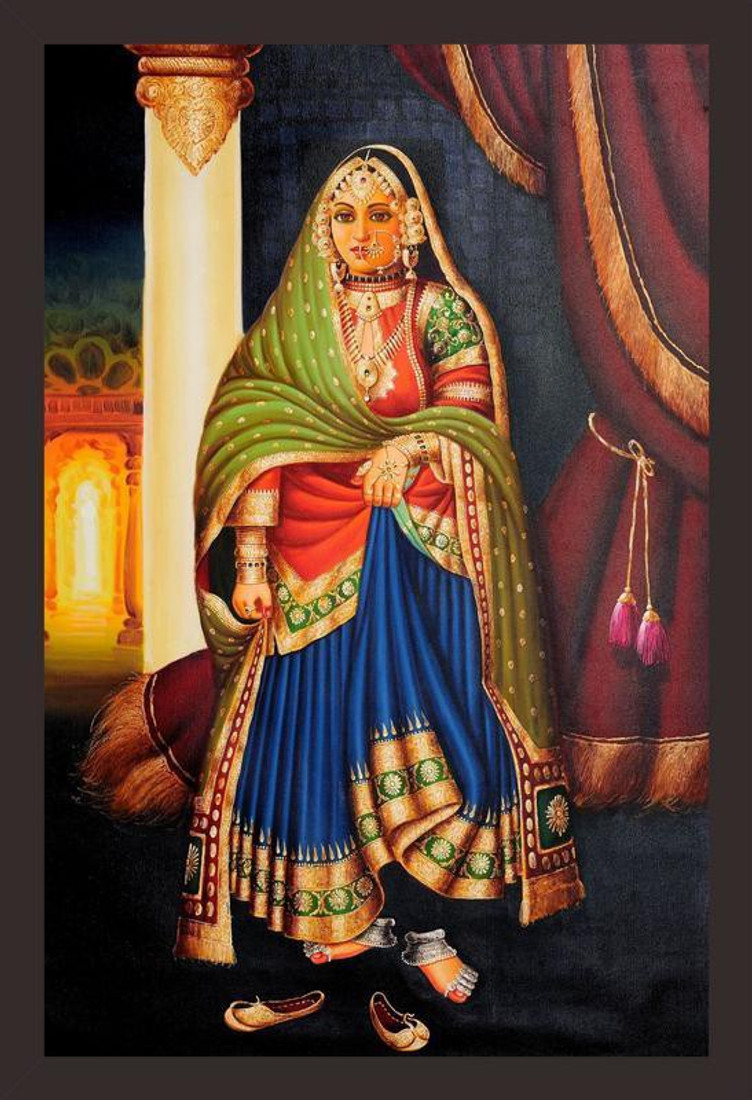 Mad Masters Beautiful Princess 1 Piece Wooden Framed Painting