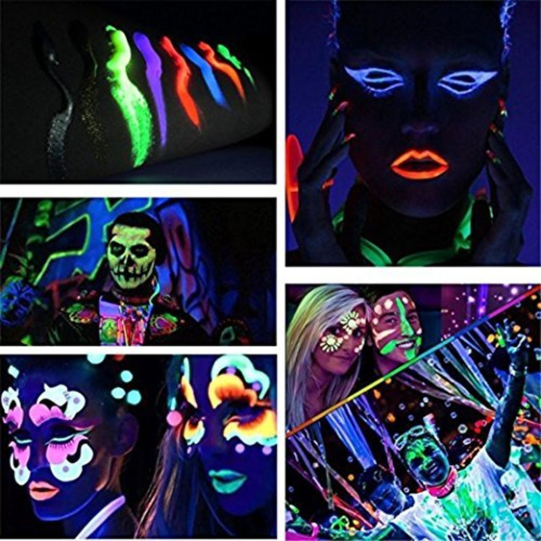 Smartcraft Face Colour Paint Pack Of 6 Uv Blacklight Reactive