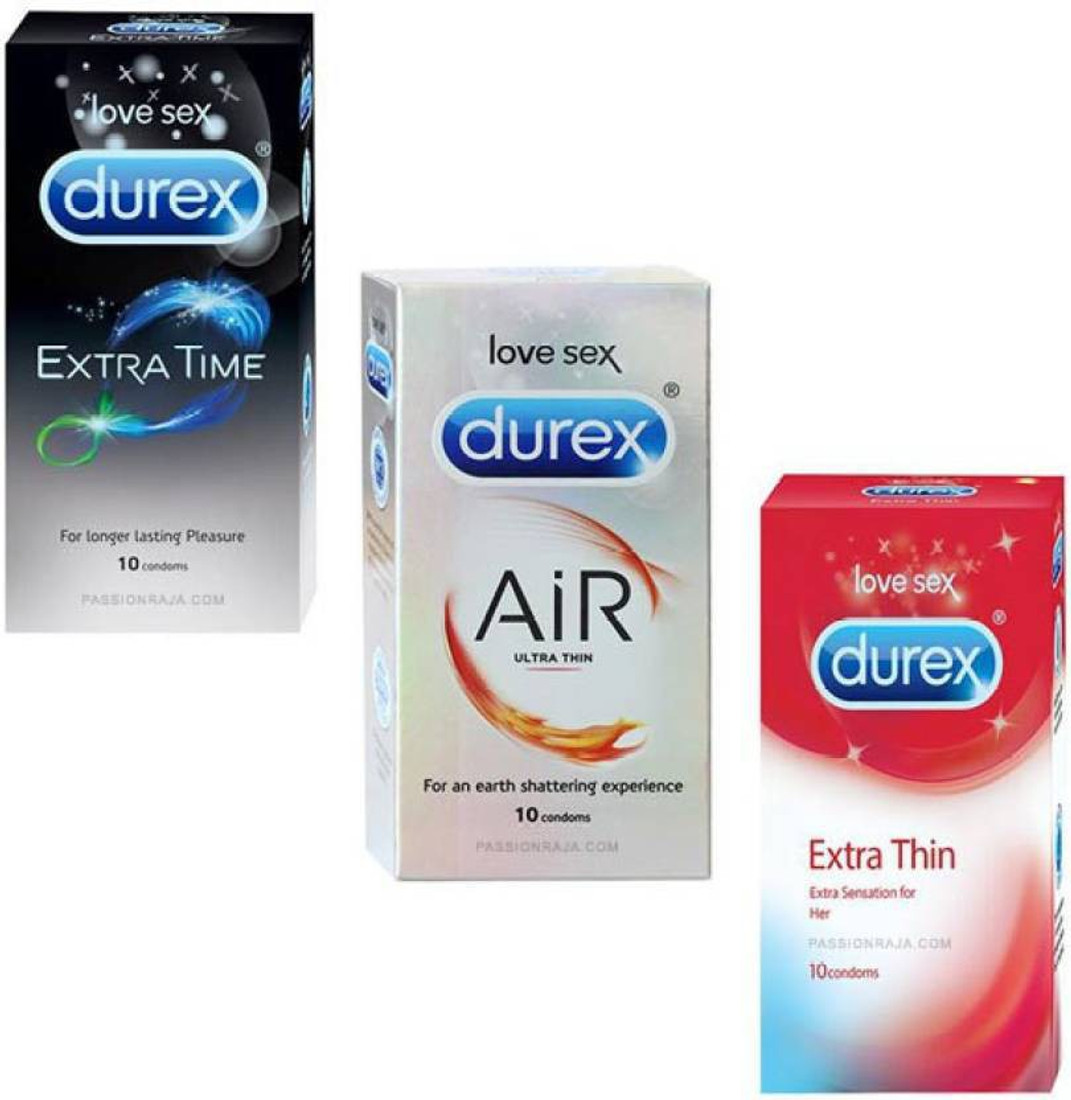 Durex Ultra Thin Extra Time And Extra Thin Special Pack Of 10 X 3