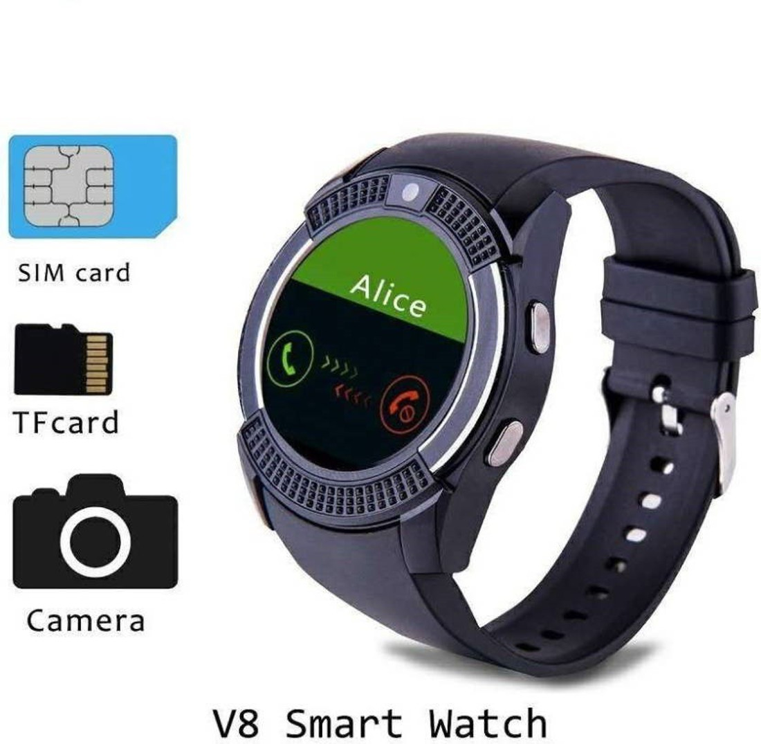 smart watch v8 black