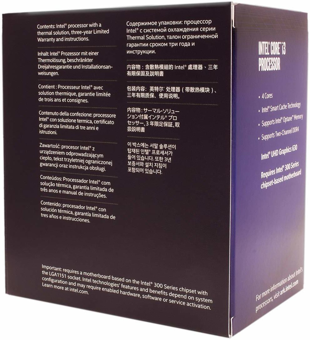 Intel I3 8100 3 6 Ghz Upto 3 6 Ghz Lga 1151 Socket 4 Cores 4 Threads 6 Mb Smart Cache 128 Kb L2 Cache Desktop Processor Intel Flipkart Com