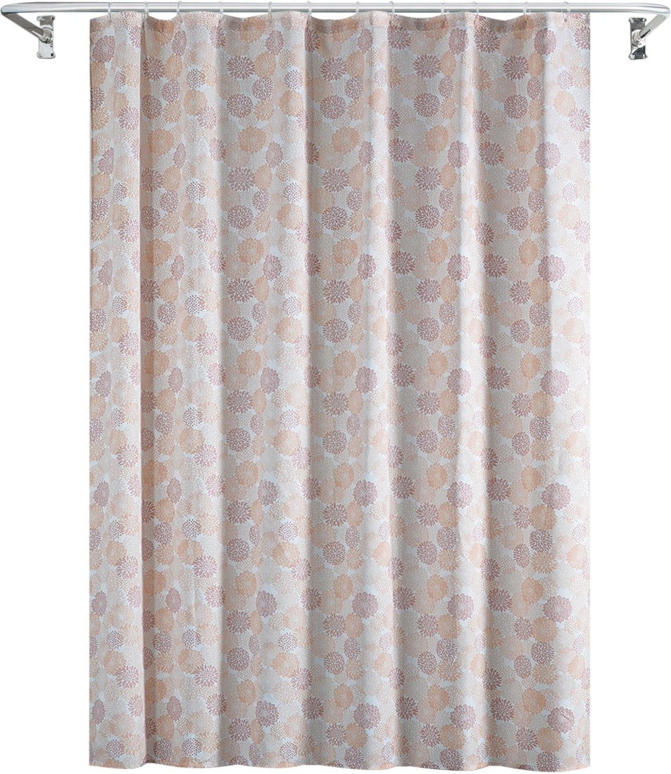 peach and grey shower curtain