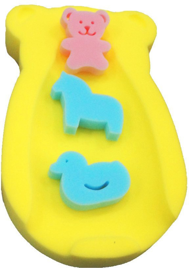 yellow baby bath sponge