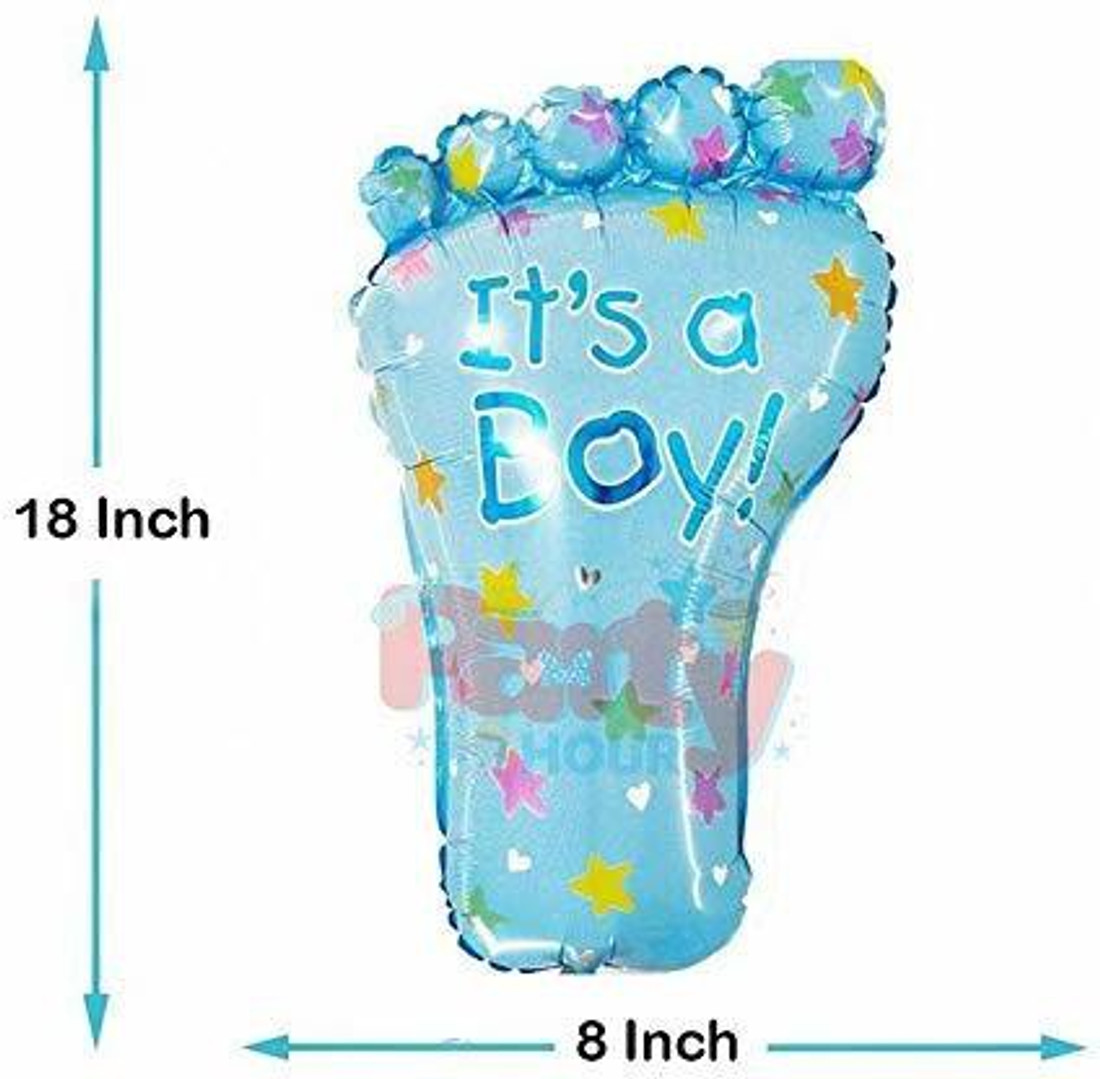 Flipkart Com Party Hour Solid 18 Inch Baby Boy Shower Theme Foot Balloon For Decoration Decorations For Birthday Welcome Baby Baby Shower Blue Balloon Balloon