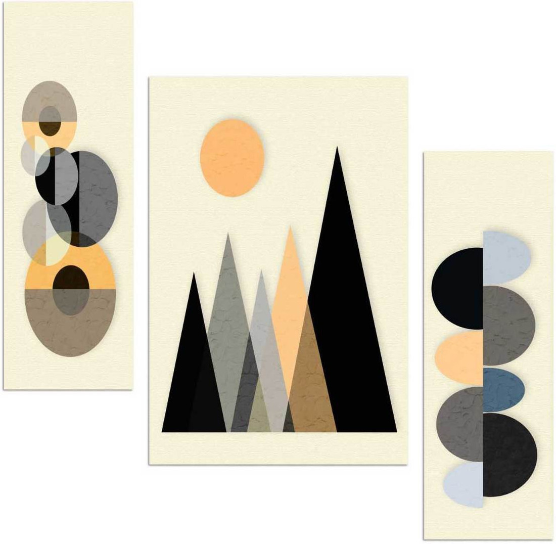 Abstract Modern Art 3 Piece Mdf Painting Paper Print Art