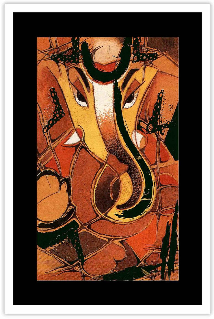 Lord Ganesh Abstract Art Paper Poster Paper Print Religious