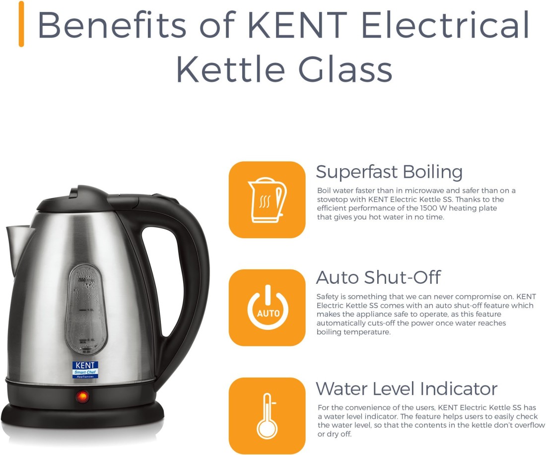 kent electric kettle ss