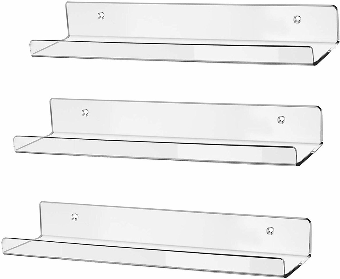 Satya 15 Acrylic Floating Wall Ledge Shelf Wall Mounted Nursery