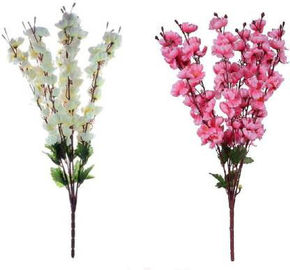 Ryme Beautiful White Pink Orchids 7 Sticks Pack Of 2 White Pink Orchids Artificial Flower Price In India Buy Ryme Beautiful White Pink Orchids 7 Sticks Pack Of 2