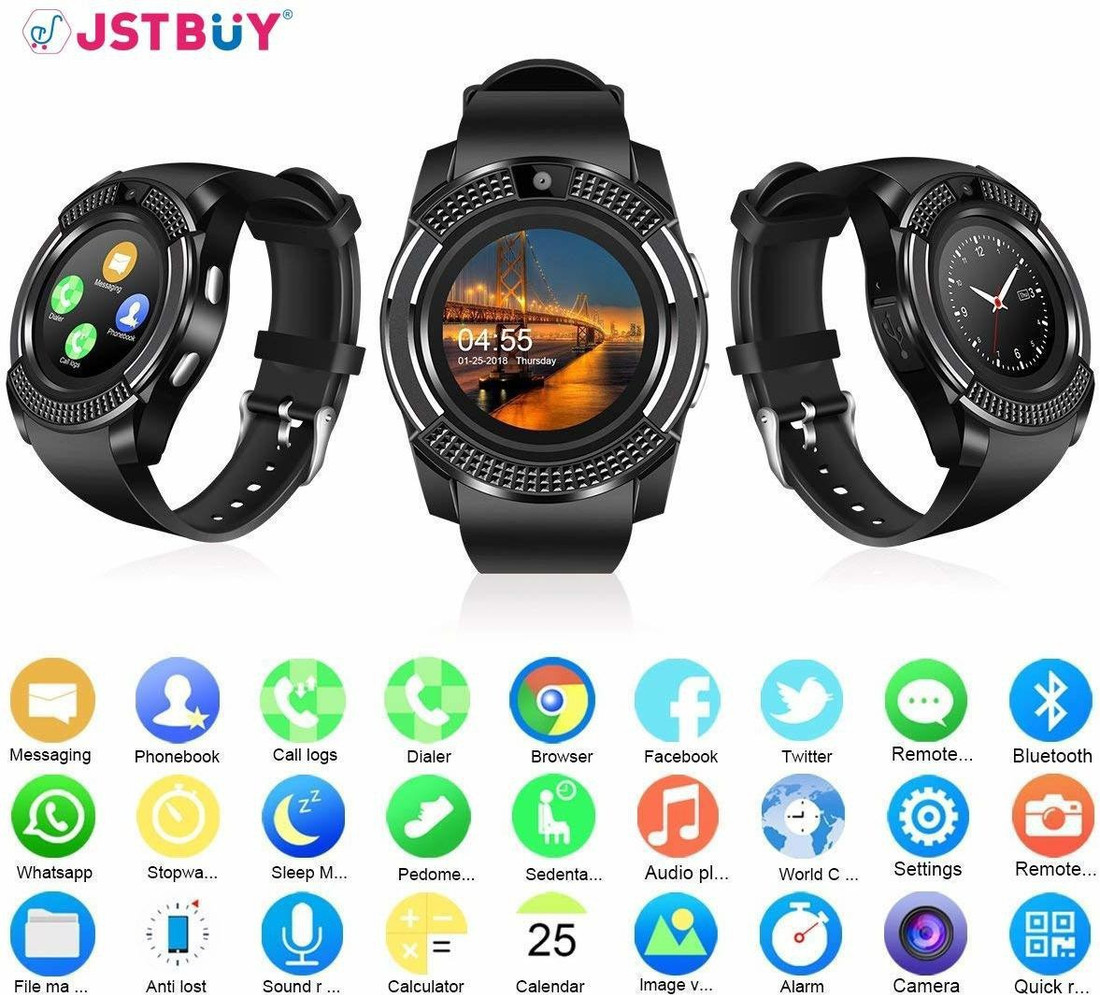 smartwatch v8 black