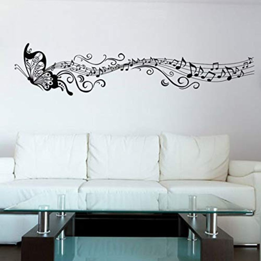 Golden Cart Medium Wall Sticker Monochrome Musically Butterfly Wall Art Design For Living Room Pvc Vinyl Black Pack Of 2 Sticker Price In India Buy Golden Cart Medium Wall Sticker